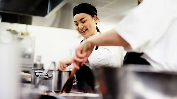 Chef cooking in a kitchen